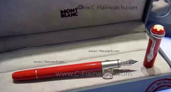 Rouge et Noir Red Pen Fake Montblanc Fountain Pen